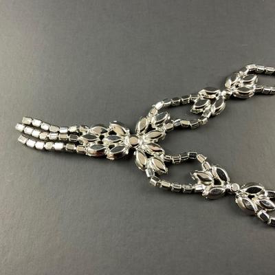 -70- COSTUME | Pink Rhinestone Necklace & Earrings