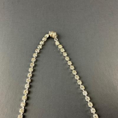 -70- COSTUME | Pink Rhinestone Necklace & Earrings