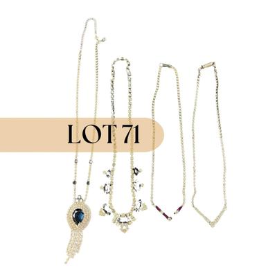 -71- COSTUME | Mixed Lot Of Rhinestone Necklaces
