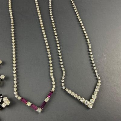 -71- COSTUME | Mixed Lot Of Rhinestone Necklaces