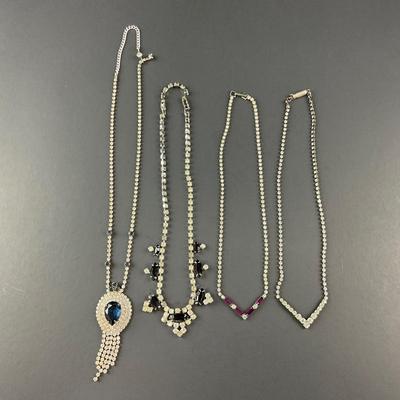 -71- COSTUME | Mixed Lot Of Rhinestone Necklaces