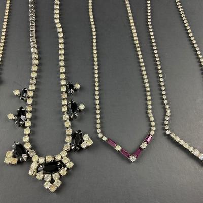 -71- COSTUME | Mixed Lot Of Rhinestone Necklaces