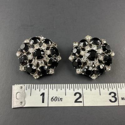 -75- COSTUME | Mixed Lot Of Black & Rhinestone Jewelry