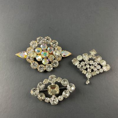 -79- BROOCH | Mixed Lot Of Rhinestone Pins