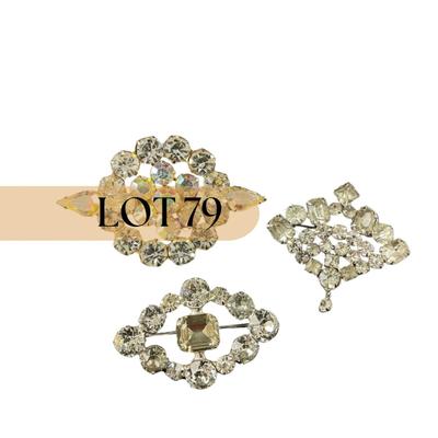 -79- BROOCH | Mixed Lot Of Rhinestone Pins