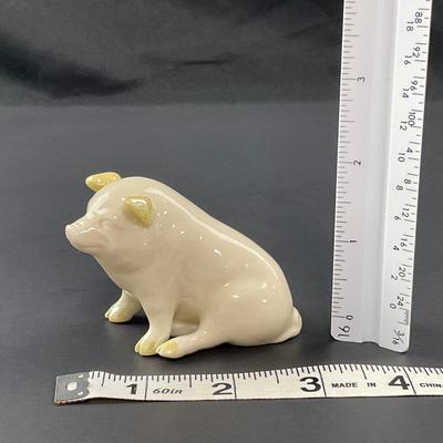 -83- BELLEEK | Luster Porcelain Pig Figure | 6th Mark