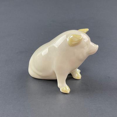 -83- BELLEEK | Luster Porcelain Pig Figure | 6th Mark