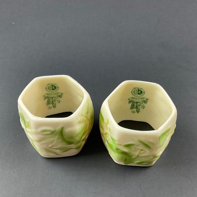 -85- BELLEEK | Porcelain Napkin Rings | 6th Mark