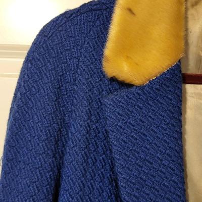 Vintage Blue Wool Coat Size Medium