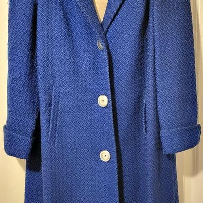 Vintage Blue Wool Coat Size Medium