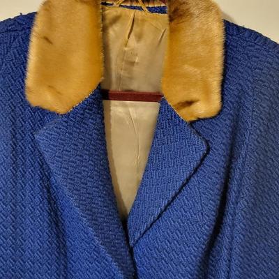 Vintage Blue Wool Coat Size Medium