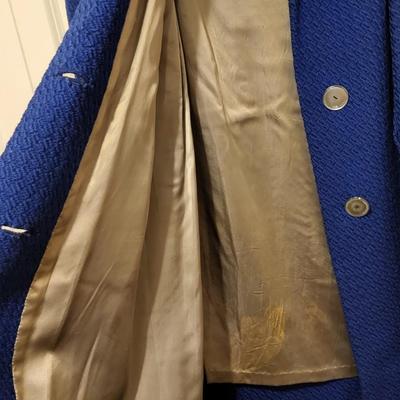 Vintage Blue Wool Coat Size Medium