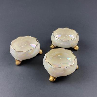 -87- BELLEEK | Lenox Luster Salt Cellars | Marked