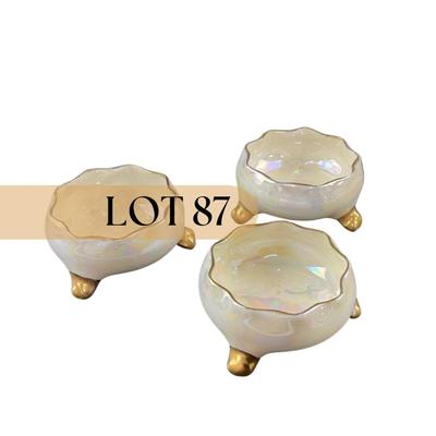-87- BELLEEK | Lenox Luster Salt Cellars | Marked
