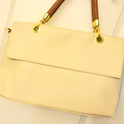 Cream Colored Dolce & Gabbana Large Satchel Handbag