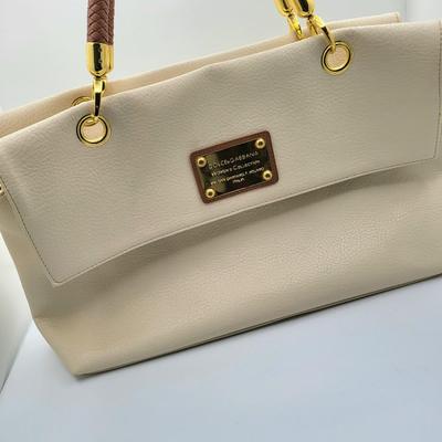 Cream Colored Dolce & Gabbana Large Satchel Handbag
