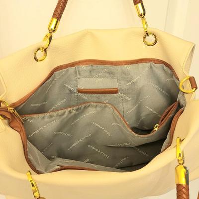 Cream Colored Dolce & Gabbana Large Satchel Handbag