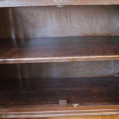 Brown Sideboard/Bookshelves with Glass Cabinets (See Details)