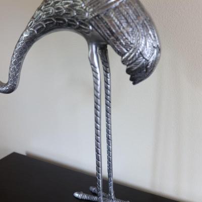 Large Metal Crane Sculpture