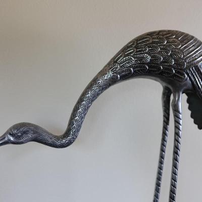 Large Metal Crane Sculpture