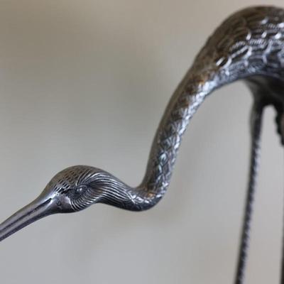 Large Metal Crane Sculpture