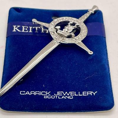 Vintage Scottish Kilt Pin or Brooch mini sword Deer Stag