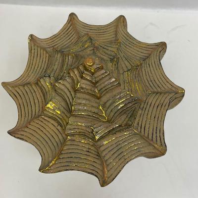 Textured Gold Conch Shell Shaped Decorative Box
