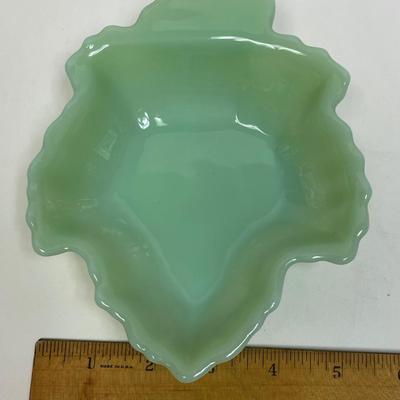 Vintage Fire King Jadeite Green Maple Leaf shaped bowl nuts or candies