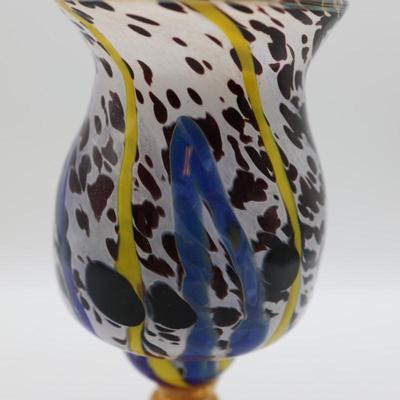 Murano Style Hand-Blown Glass Vase