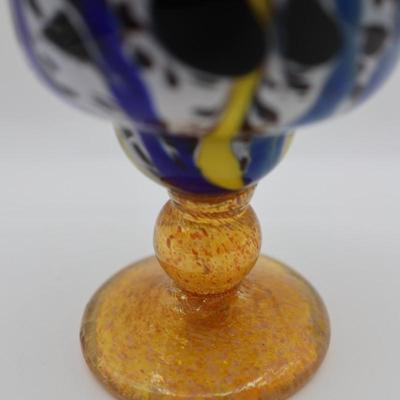 Murano Style Hand-Blown Glass Vase