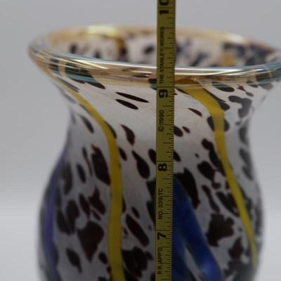 Murano Style Hand-Blown Glass Vase