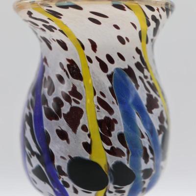 Murano Style Hand-Blown Glass Vase