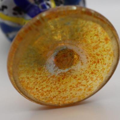 Murano Style Hand-Blown Glass Vase