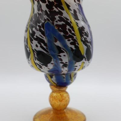 Murano Style Hand-Blown Glass Vase