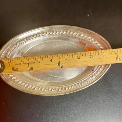 Vintage Silver on Copper Oval Dish - SHERIDAN SILVER CO INC - Taunton MA