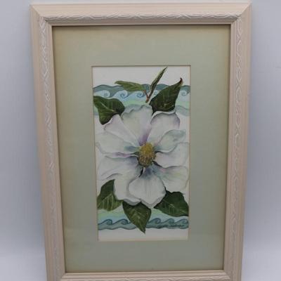 Framed Original Magnolia Art by Gisela Niedenfuer