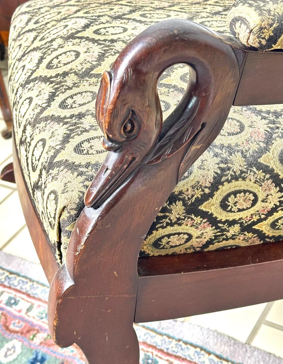 Antique Rocker with Exquisite Carved Swan Neck Design | EstateSales.org