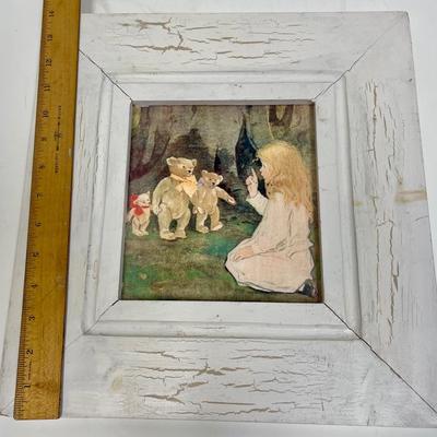 Goldie Locks and the 3 Bears framed artwork lithograph