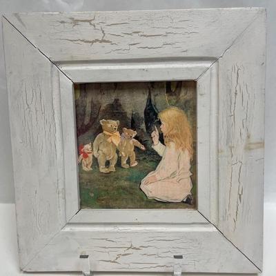 Goldie Locks and the 3 Bears framed artwork lithograph