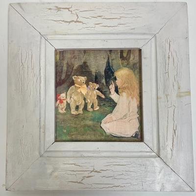 Goldie Locks and the 3 Bears framed artwork lithograph