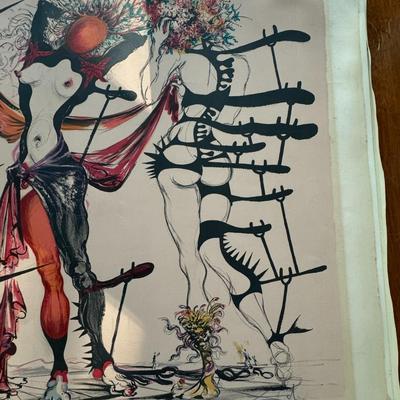 Salvador Dali Femmes Fleurs Artist Proof 1970 Color Lithograph (épreuve d'artiste) 1/1
