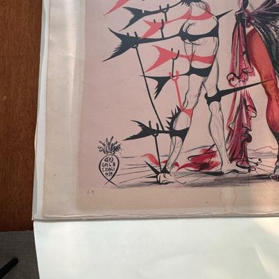 Salvador Dali Femmes Fleurs Artist Proof 1970 Color Lithograph (épreuve d'artiste) 1/1