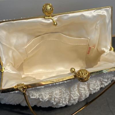 Two White Beaded 1950’s Style Evening Clutches - Hong Kong