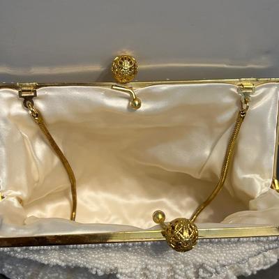 Two White Beaded 1950’s Style Evening Clutches - Hong Kong