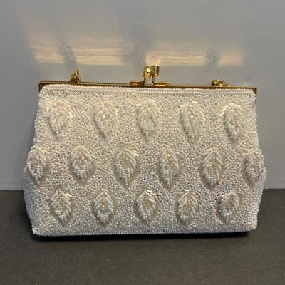 Two White Beaded 1950’s Style Evening Clutches - Hong Kong