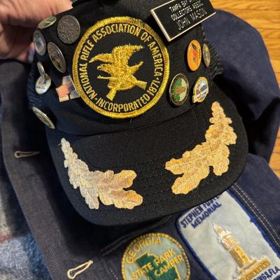 Vintage Jacket & Hat w Patches & Pins