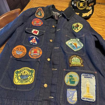 Vintage Jacket & Hat w Patches & Pins