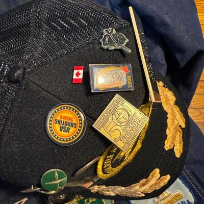 Vintage Jacket & Hat w Patches & Pins
