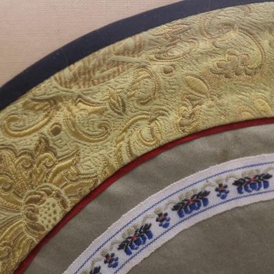 Framed Chinese Embroidered Doily Wall Art