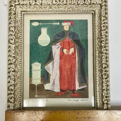 Physician 16th Century Framed Watercolor by Warja Honegger Lavater 1962